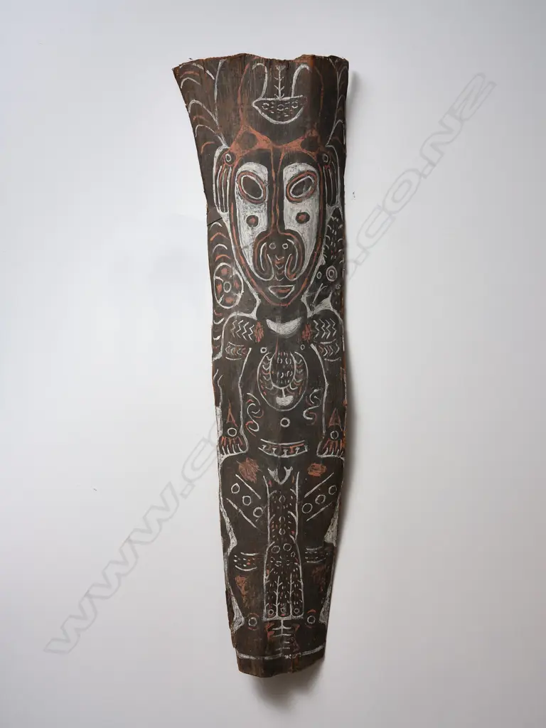 Sago Spathe, Papua New Guinea bark painting, Image 1++